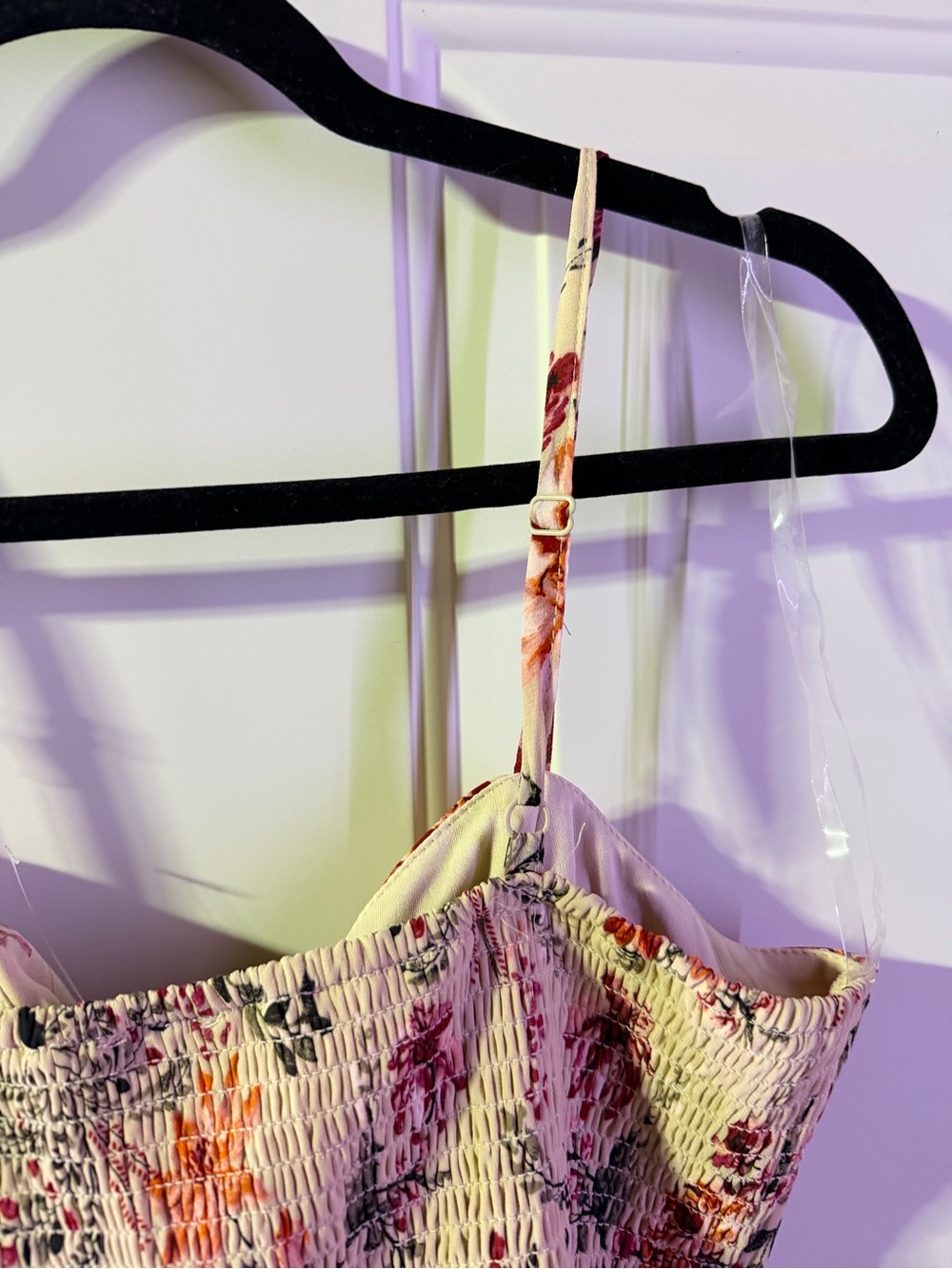 A.W.W Floral Tie-Neck Blouse in Cream with Pink & Orange Blooms- medium - Picture 6 of 10